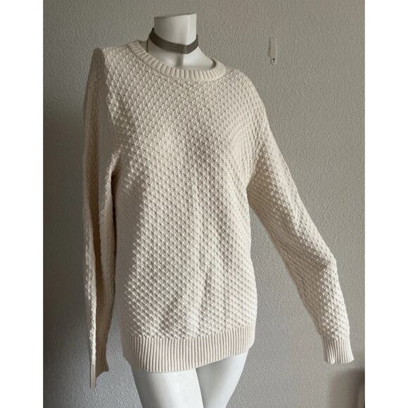 The Normal Brand Mens Medium Cream Cotton Cableknit Fisherman Sweater